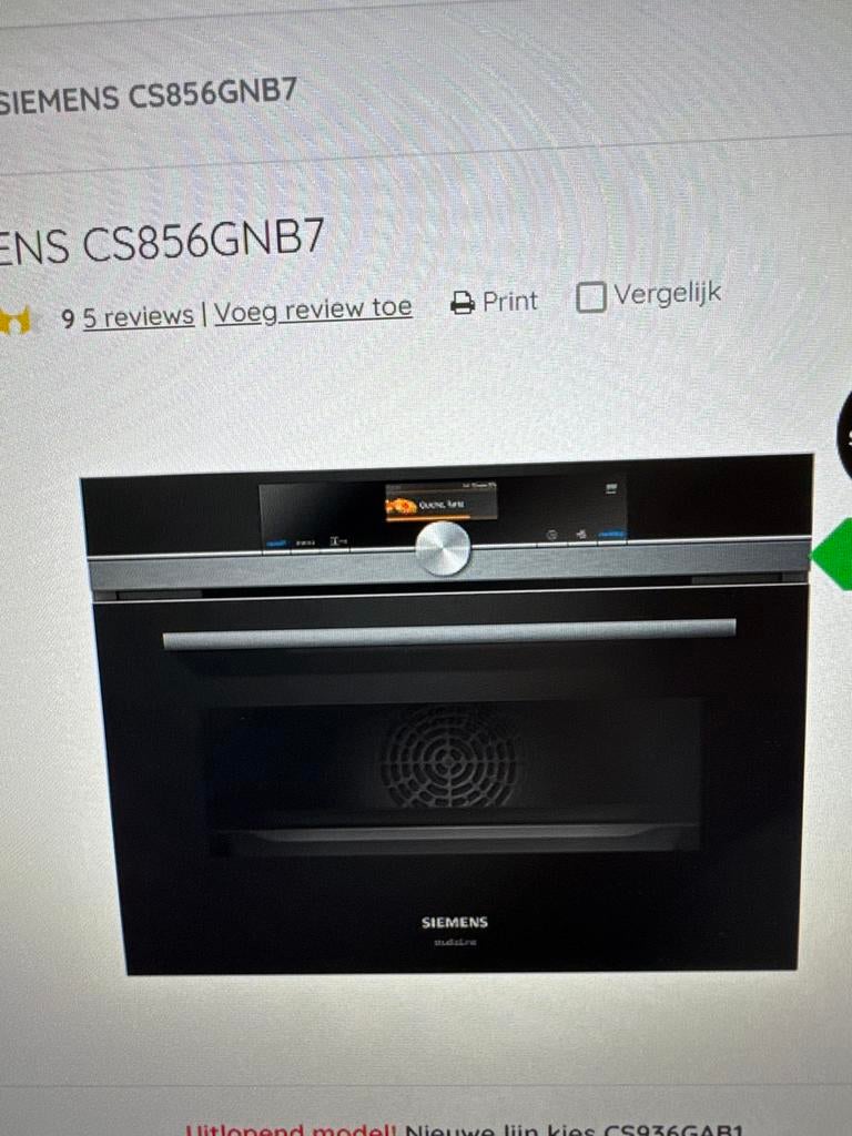 Nieuwe oven met stoom CS856GNB7 Siemens, Oven, 60 cm of meer, Nieuw, Stoom