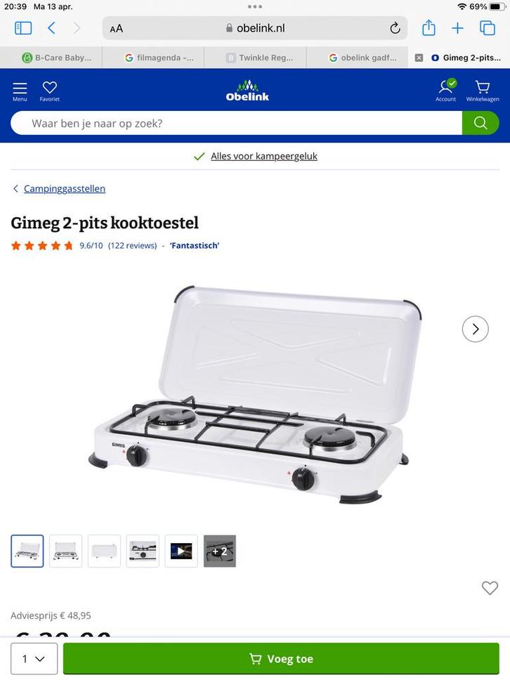 Camping gasfornuis, Caravans en Kamperen, Kampeeraccessoires, Nieuw, Ophalen