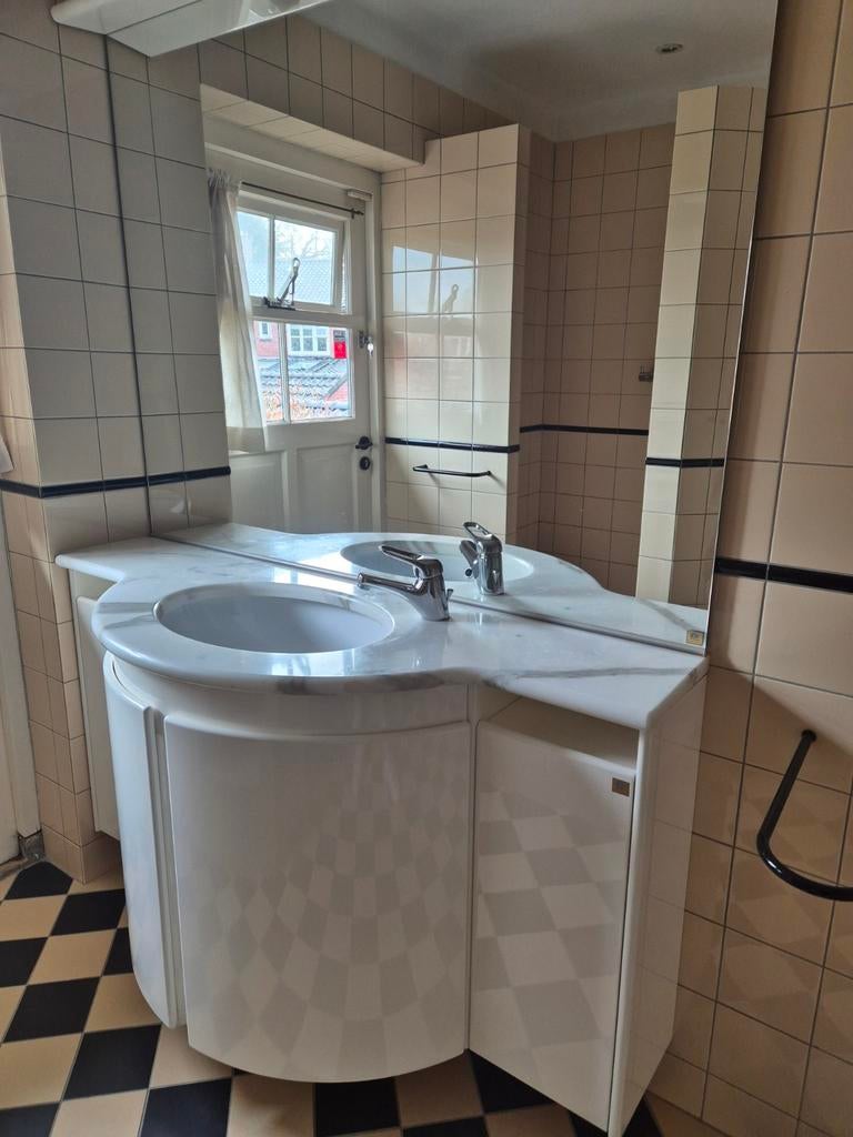 Badmeubel Tulli Zuccari met marmerblad 1.40m, Ophalen, 25 tot 50 cm, Wasbak of Wastafel, Minder dan 100 cm