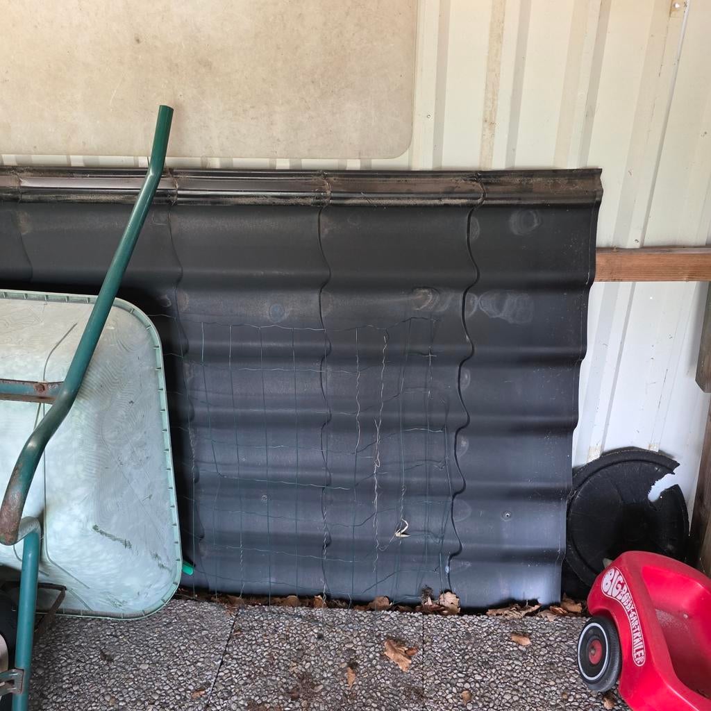 Dakpanplaten, Doe-het-zelf en Verbouw, Zwart, Minder dan 5 m², Metaal, Ophalen