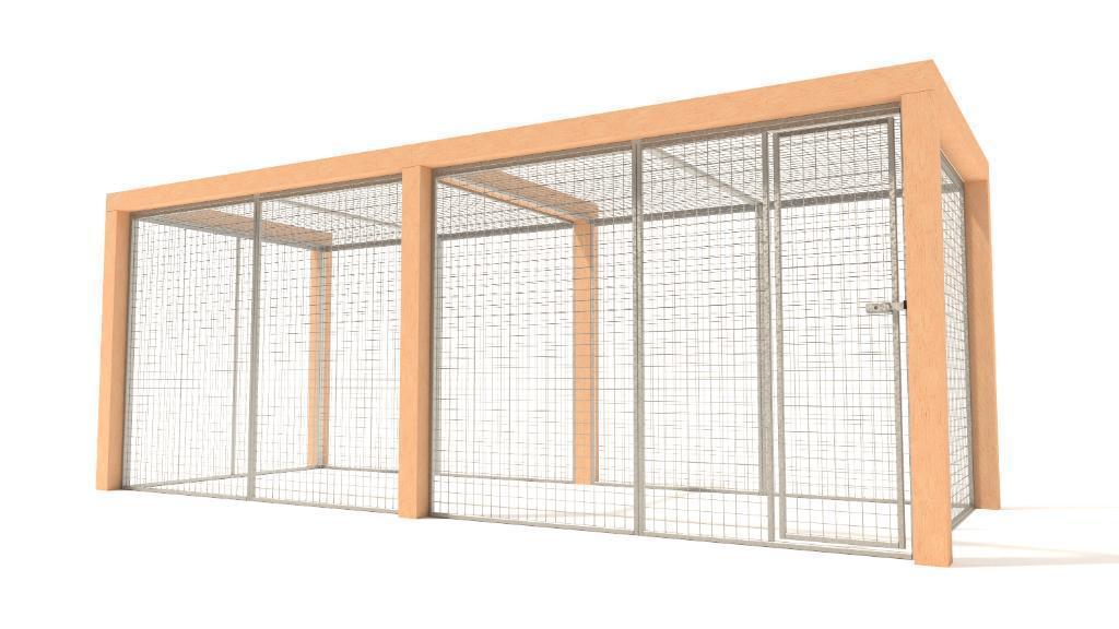 Luxe Papegaaienkooi Kiki | 516 x 199 x 195 cm, Dieren en Toebehoren, Vogels | Hokken en Kooien, Ophalen of Verzenden, Nieuw, Hout