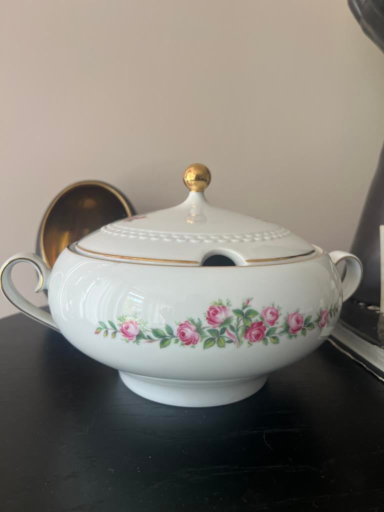 Vintage Dekschaal met Rozen, Ophalen of Verzenden