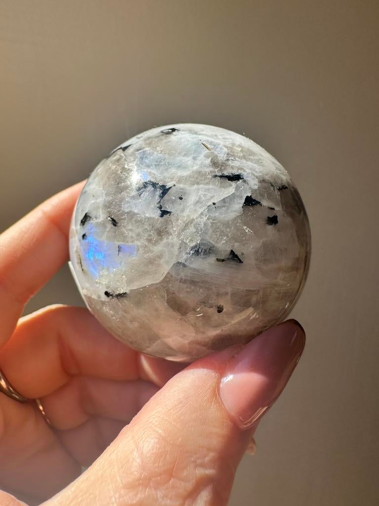Regenboog maansteen sphere | bij Edelsteengoed, Ophalen of Verzenden, Mineraal