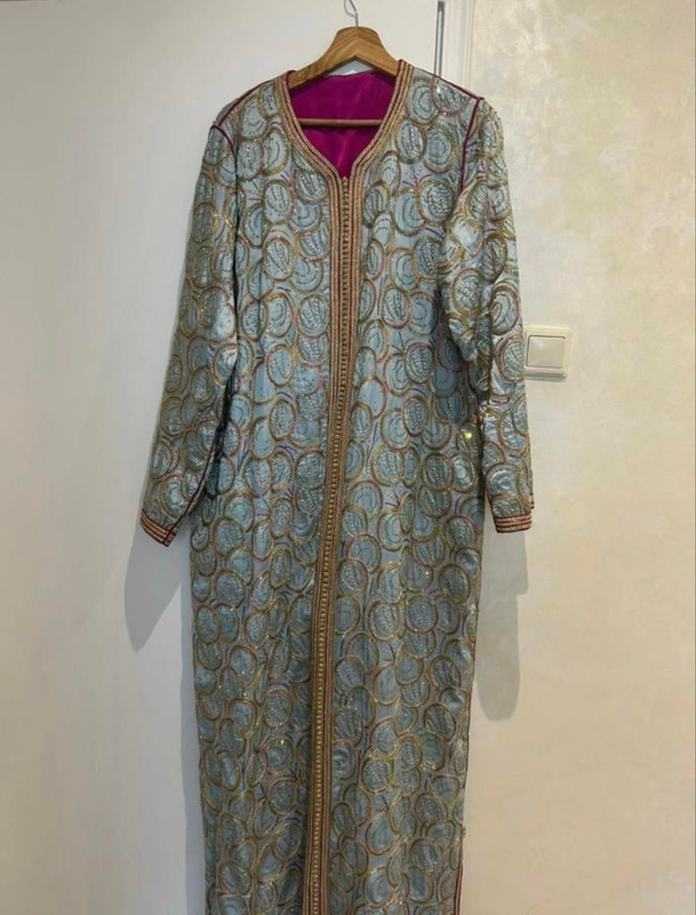 Marokkaanse jurk (Kaftan), Overige typen, Blauw, Maat 42/44 (L), Ophalen of Verzenden