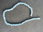Blauwe ketting met schelp kralen, Ophalen of Verzenden, Gebruikt, Blauw, Steen of Mineraal