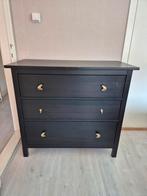 Ikea Hemnes Kast - Zwart met gouden knoppen, Ophalen, Gebruikt, Modern, Speels, 100 tot 150 cm