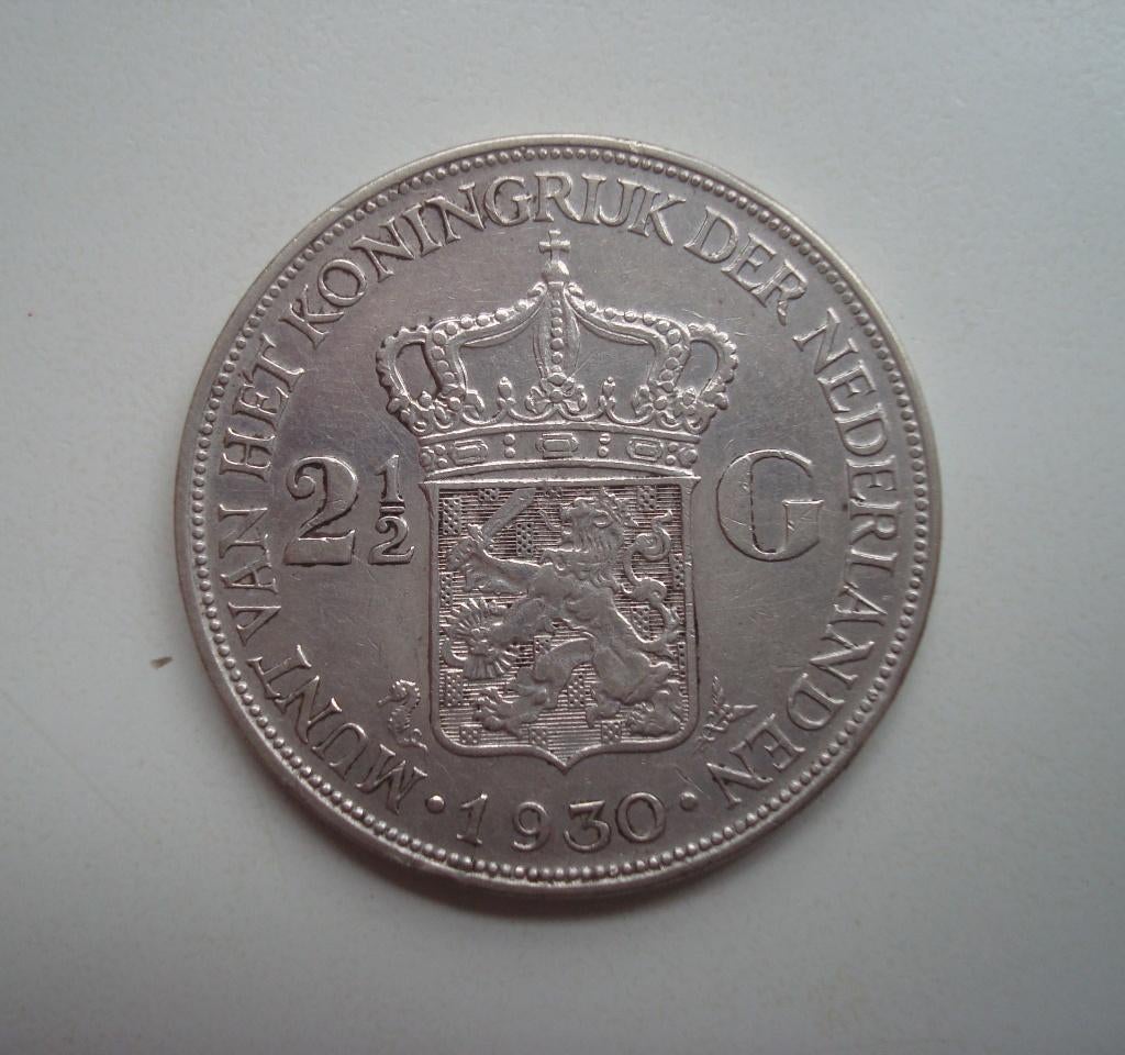2,5 Gulden 1930 - zilver -, Postzegels en Munten, Munten | Nederland, Ophalen, Koningin Wilhelmina, 2½ gulden, Zilver