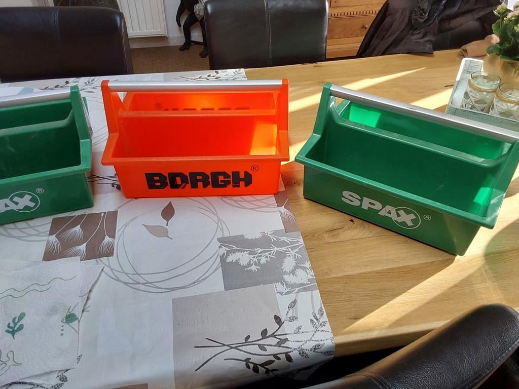3x Gereedschapsbakjes / Opbergbakjes (Borg & Spax), Doe-het-zelf en Verbouw, Gereedschapskisten, Ophalen of Verzenden, Gebruikt