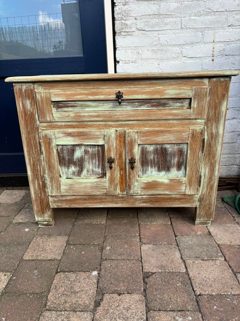 Antiek, houten kastje in bohemian style, Huis en Inrichting, Kasten | Dressoirs, Ophalen, Zo goed als nieuw, 25 tot 50 cm, 50 tot 100 cm