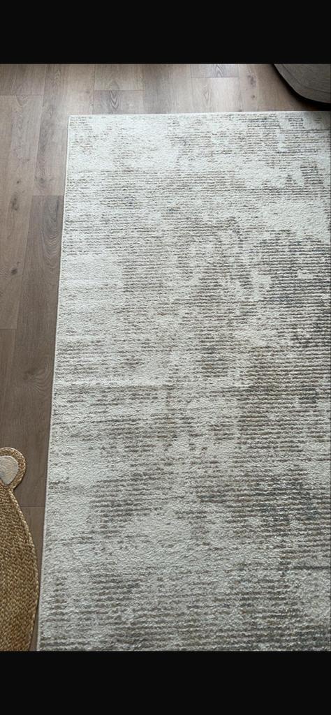 Modern Vloerkleed - Beige/Grijs met Abstract Patroon, Beige, 150 tot 200 cm, 200 cm of meer, Ophalen of Verzenden