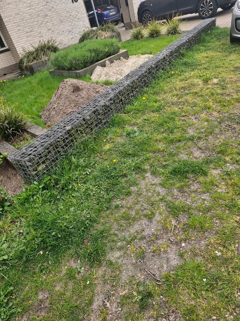 Gabionen met Basalt Keien - Gebruikt, Tuin en Terras, Ophalen, Gebruikt, Kei, Basalt