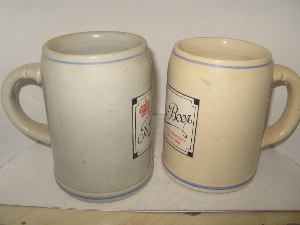 2 Deense bierpullen 0,5 l ... Tuborg beer Copenhage Denmark, Verzamelen, Ophalen of Verzenden, Zo goed als nieuw, Pul(len), Overige merken