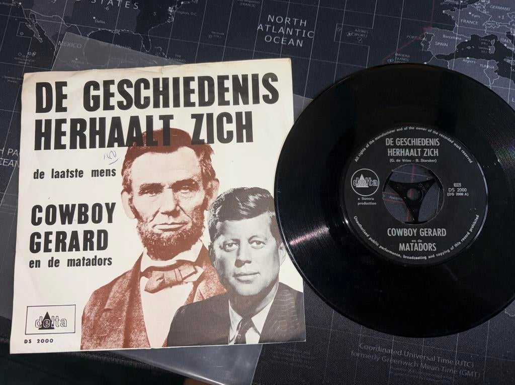 Cowboy Gerard - De Geschiedenis Herhaalt Zich single, Ophalen of Verzenden, Gebruikt, Levenslied of Smartlap