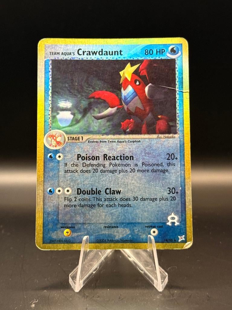 Team aquas crawdaunt	14/95	Engels	PO | Pokemon, Ophalen of Verzenden, Gebruikt, Losse kaart, Foil