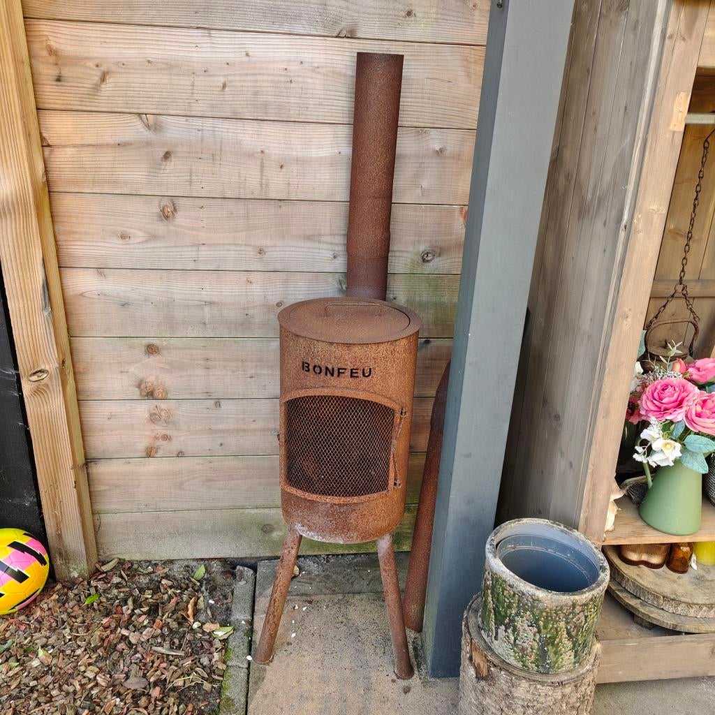 Bonfeu Kachel (pootje eraf) - Tuinhaard/Vuurkorf, Huis en Inrichting, Kachels, Ophalen, Gebruikt, Houtkachel, Vrijstaand