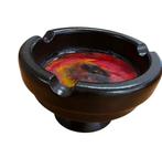 Vintage asbak met uniek rood-geel design, Ophalen of Verzenden