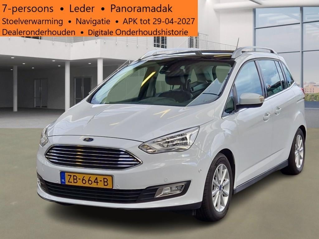 Ford Grand C-Max 1.0 Ecoboost 125pk 2019 Wit, Auto's, Ford, Particulier, Grand C-Max, ABS, Achteruitrijcamera, Adaptive Cruise Control