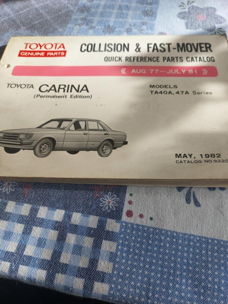 QUICK PARTS CATALOGUS TOYOTA CARINA TA40,TA47, Ophalen of Verzenden