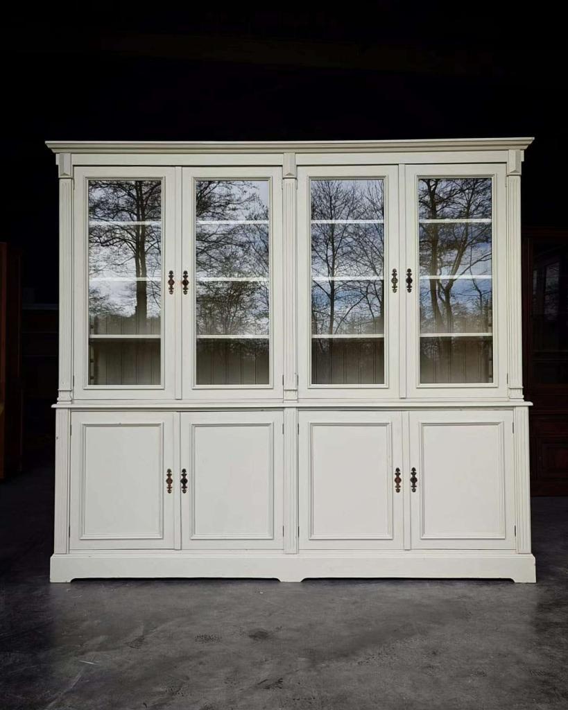 Oude Servieskast | Winkelkast | Vitrinekast | Franse #3366, Antiek en Kunst, Antiek | Meubels | Kasten, Ophalen of Verzenden