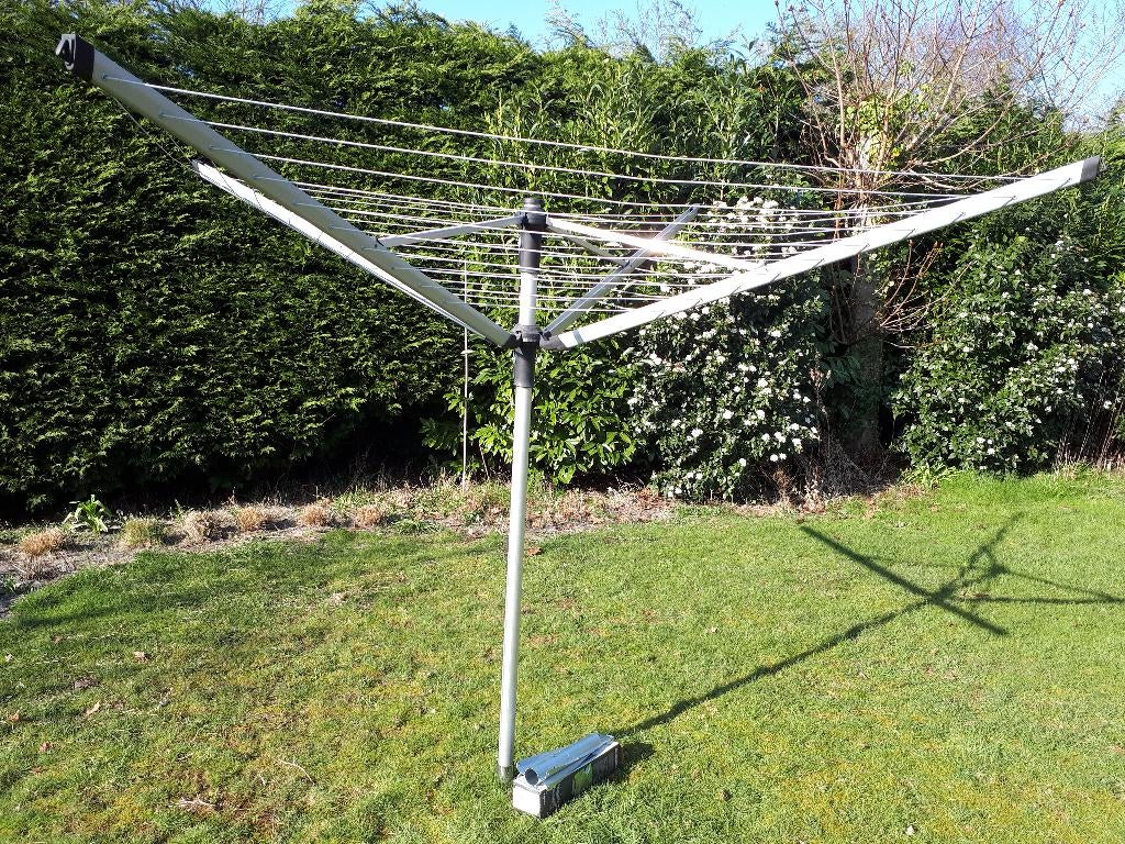 droogmolen Brabantia 50 meter waslijn met grondanker, Ophalen, Gebruikt, Droogmolen