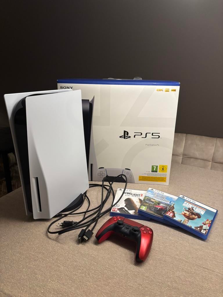 PlayStation 5 Disc Edition - Incl. Controller & 3 Games, Ophalen, Zo goed als nieuw, Playstation 5