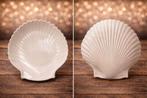 Witte Schelpvormige Schaal, Gebruikt, Porselein of Keramiek, Schaal, Ophalen of Verzenden