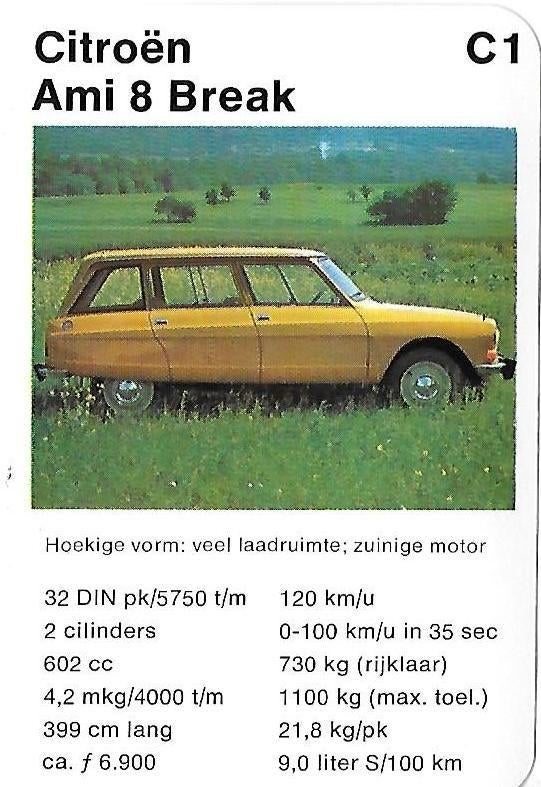 Kw12 autokaartje citroen ami 8 break, Ophalen of Verzenden, Zo goed als nieuw, Auto's