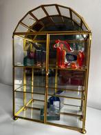 Vintage Messing Vitrinekastje Bolpootjes Hollywood Regency, Huis en Inrichting, Kasten | Vitrinekasten, Minder dan 50 cm, Ophalen of Verzenden