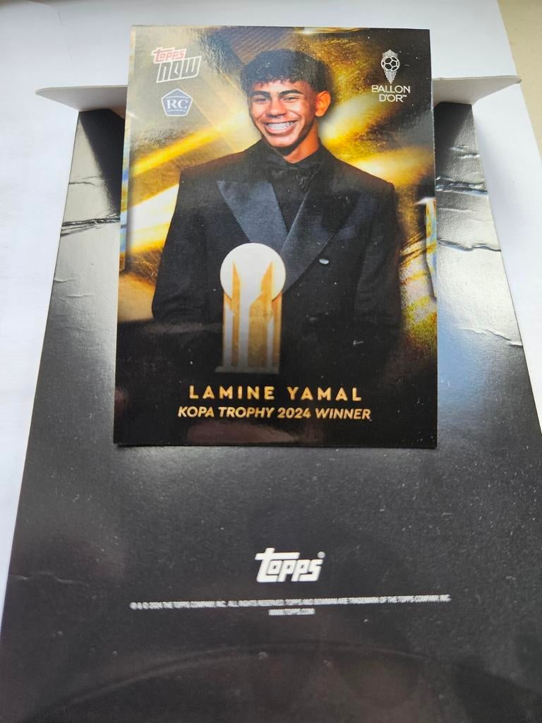 Lamine Yamal Kopa Trophy 2024 Winner Topps Now Kaart, Ophalen of Verzenden, Nieuw, Buitenlandse clubs, Spelerskaart