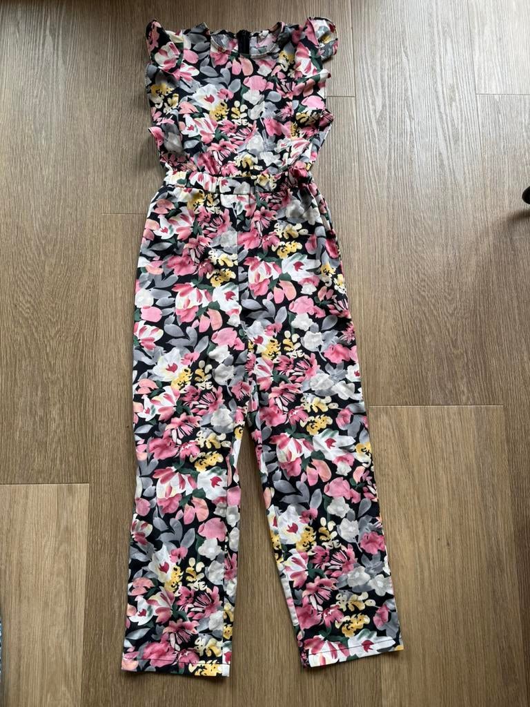 Vrolijk feestelijk gebloemde salopette van Shein maat 140, Kinderen en Baby's, Kinderkleding | Maat 140, Ophalen of Verzenden