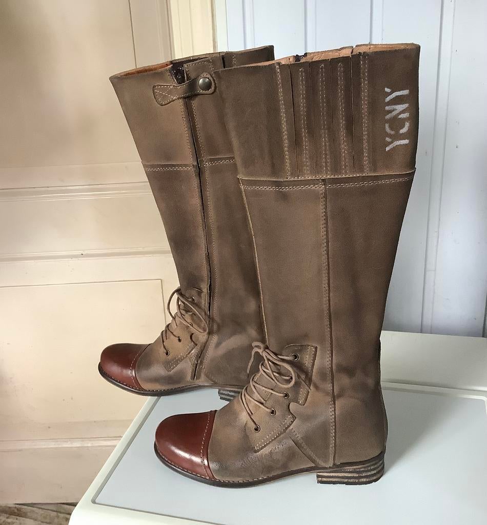 Nieuwe laarzen YCNY met rits, Hoge laarzen, Overige kleuren, Ophalen of Verzenden, Zo goed als nieuw