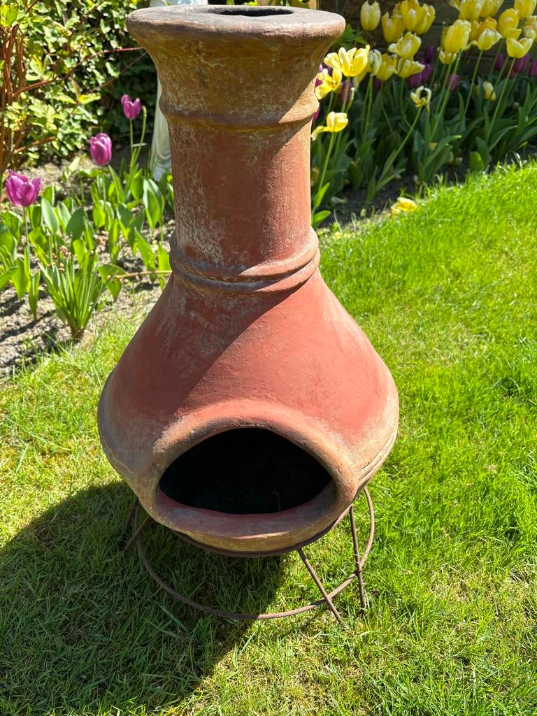 Terracotta vuurkorf / tuinhaard, Tuin en Terras, Vuurkorven, Ophalen, Gebruikt, Vuurkorf