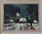 Toon Koster(1913)Olieverf Board "Landschap in Maanlicht" Ges, Ophalen of Verzenden