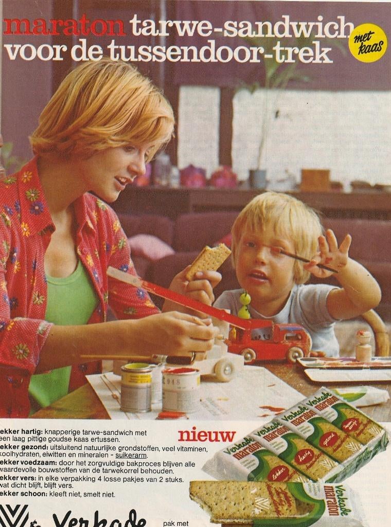Retro reclame 1973 Verkade jongetje schildert takelwagen, Verzamelen, Retro, Verzenden, Overige typen