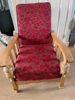 Houten Rookstoel met Rode kussens (nieuw), Huis en Inrichting, Stoelen, Ophalen, Gebruikt, Overige kleuren, Vintage