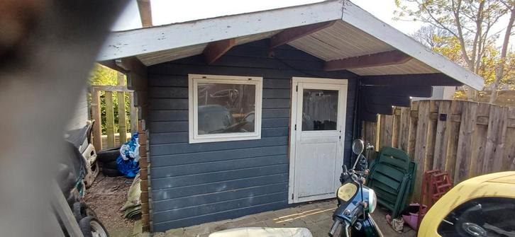 Stevige houten schuur 3x3 meter met raam en deur, Tuin en Terras, Bergingen en Tuinkasten, Gebruikt, Overige typen, Hout, Ophalen