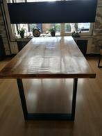 Robuuste industriele eettafel Acacia hout, Huis en Inrichting, Ophalen, Gebruikt, 50 tot 100 cm, 150 tot 200 cm