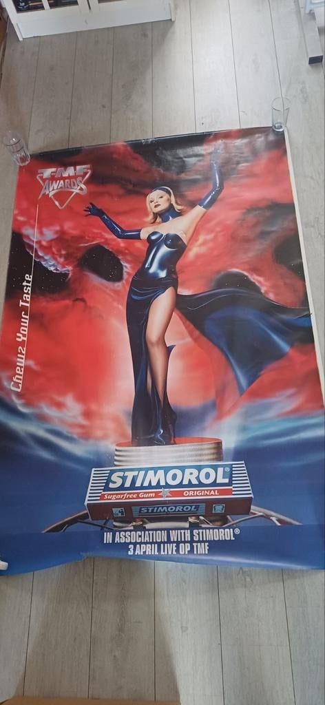 Vintage 90's mega grote bushok poster TMF awards stimorol, Ophalen, Gebruikt, Reclamebord