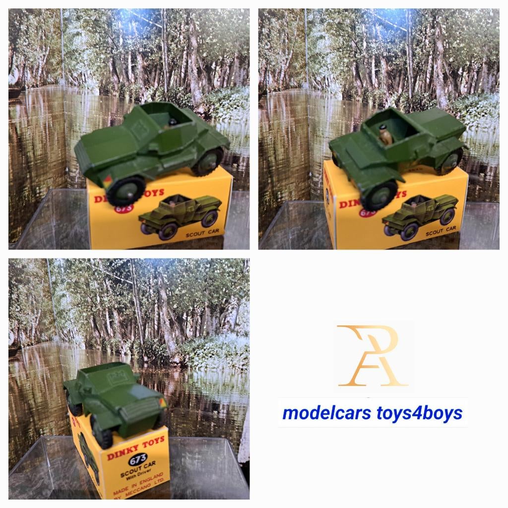 Dinky Toys no 673 Scouts Car met driver  1/43, Verzenden, Gebruikt, Auto, Dinky Toys