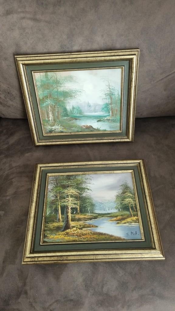 2 Olieverfschilderijen (J.Kok), Antiek en Kunst, Kunst | Schilderijen | Klassiek, Ophalen of Verzenden