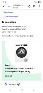 Warmtepompdroger Bosch, Ophalen, Overige typen, 8 tot 10 kg, Zo goed als nieuw
