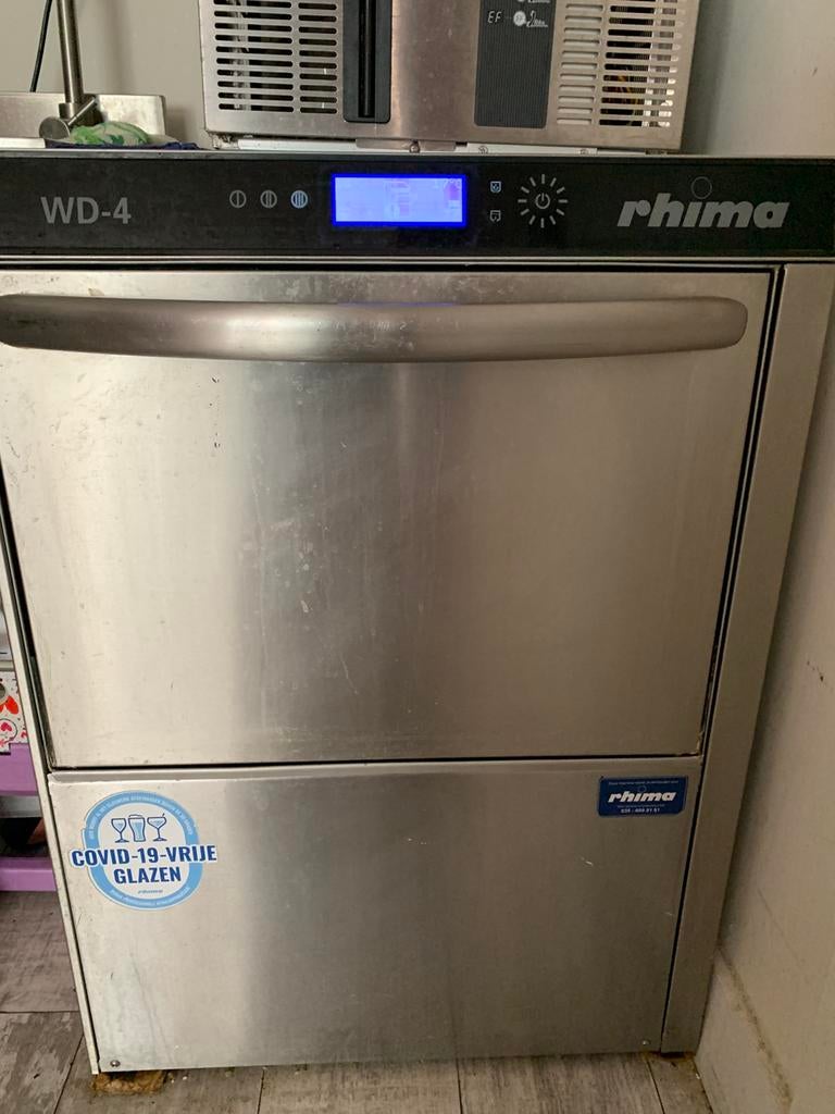 Rhima horeca vaatwasser + RVS afvoer tafel/onderstel, Witgoed en Apparatuur, Vaatwasmachines, Ophalen, Gebruikt, Minder dan 85 cm