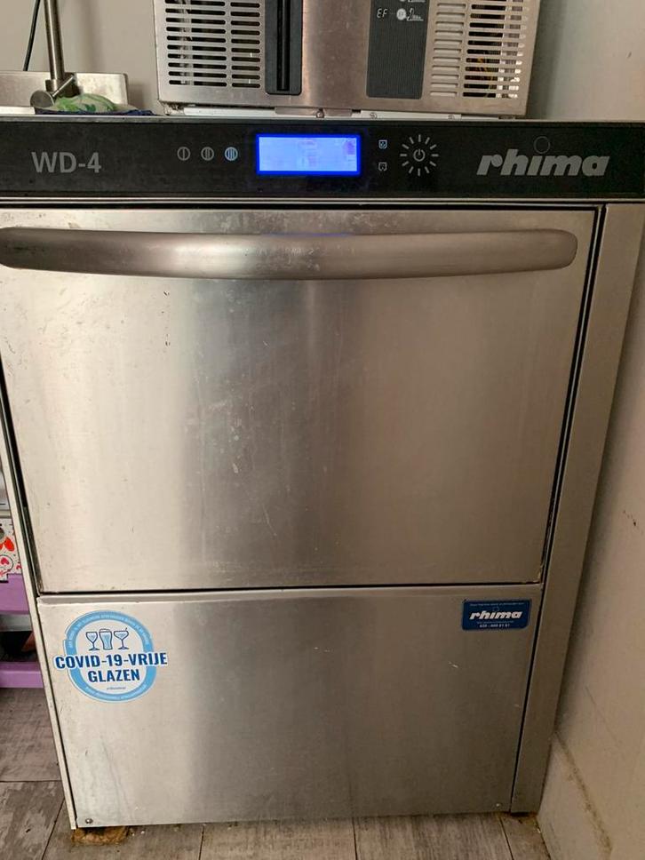 Rhima horeca vaatwasser + afvoer tafel/onderstel, Witgoed en Apparatuur, Vaatwasmachines, Gebruikt, Vrijstaand, 60 cm of meer