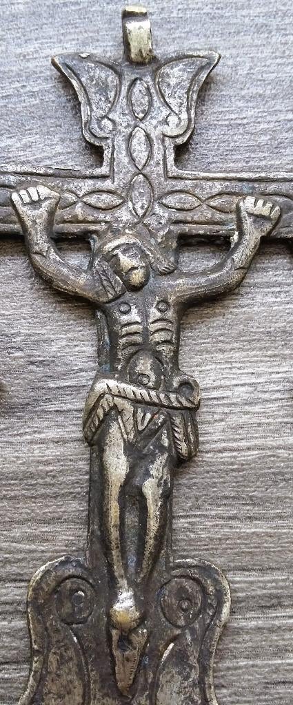 17-18 de eeuw Reliek Kruis Hanger Draagkruis Jezus Christus, Antiek en Kunst, Ophalen of Verzenden