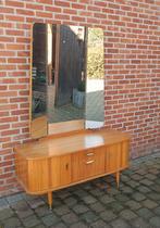Vintage Mid Century Commode met Spiegel, Ophalen, Gebruikt, Eenpersoons, Mid Century