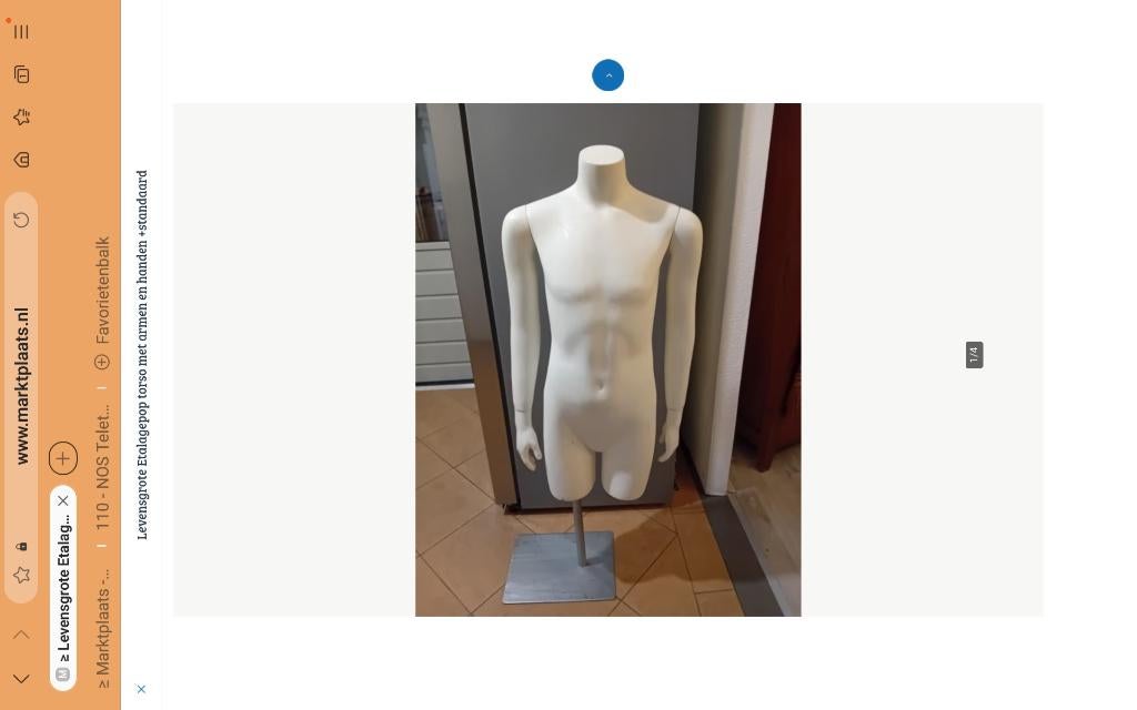Mannequin etalage  paspop +armen op Rvs verstelbaar plateau, Ophalen of Verzenden, Zo goed als nieuw, Paspop