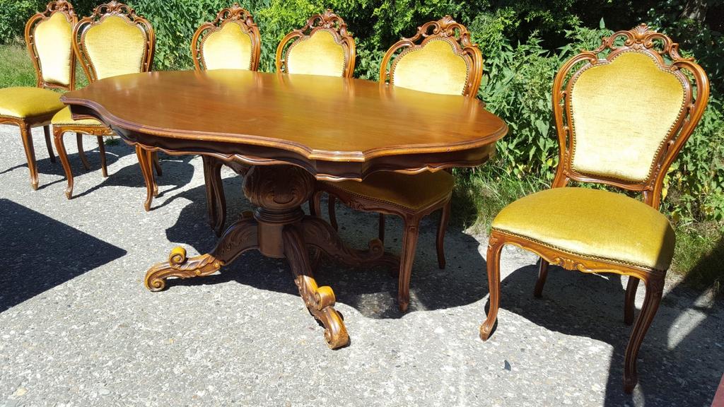 Barok eetkamers stoelen en tafel, Ophalen