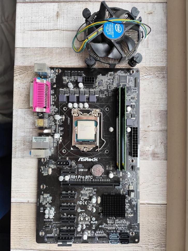 Intel Celeron Moederbord Set 8GB DDR3 ASRock H81 Pro BTC, Computers en Software, Moederborden, Gebruikt, Intel, DDR3, Ophalen of Verzenden