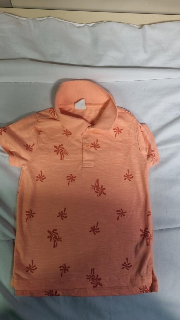 Feloranje zomerpolo met opdrukjes, maat 110/116, Kinderen en Baby's, Kinderkleding | Maat 110, Gebruikt, Meisje, Ophalen of Verzenden