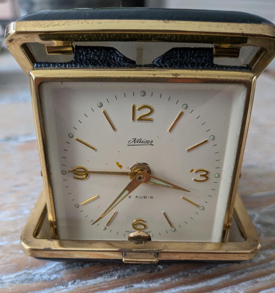 Vintage Kaiser reiswekker, West-Duitsland, jaren 50/60, Ophalen of Verzenden